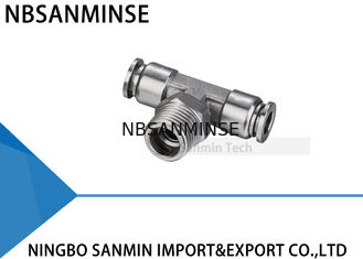 NBSANMINSE SSPT M5 M6 1/8 1/4 3/8 1/2 SS316L Paslanmaz Çelik Pnömatik Gıda Sınıfı Erkek Şube Tee Montaj Itin