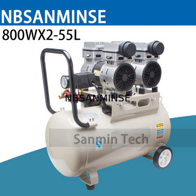 800WX2-55L Mini Hava Kompresörü Yağsız Yüksek Basınç Dilsiz Tasarım Ahşap Çalışma Ev Uygulama AC220V Yüksek Kalite