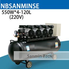 550WX4-120 Hava Kompresörü Yağsız Yüksek Basınç Dilsiz Tasarım Ahşap Çalışma Ev Uygulama AC220V Yüksek Kalite Sanmin
