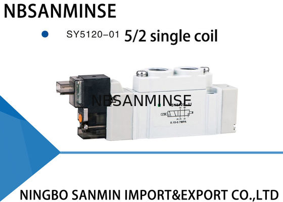 SY5000 Mini Pnömatik Solenoid Valf 220VAC Toz Geçirmez 5/2 5/3 Konumlu