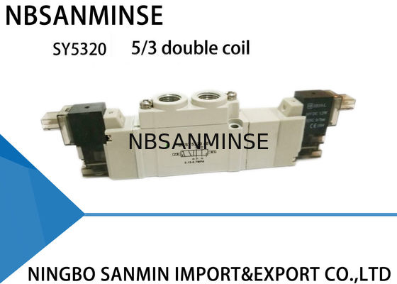 SY5000 Mini Pnömatik Solenoid Valf 220VAC Toz Geçirmez 5/2 5/3 Konumlu