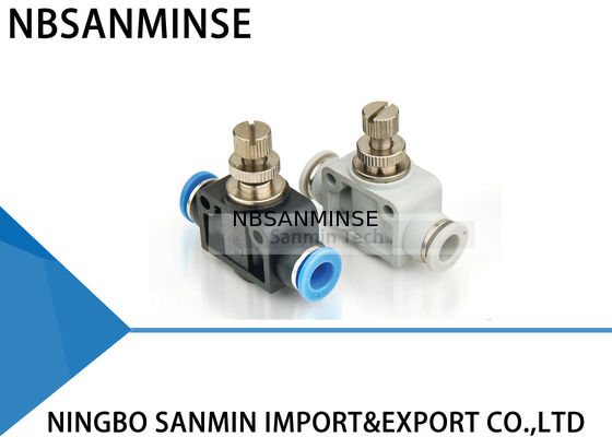 PA Pnömatik Bağlantı Parçaları Manuel Bileşenleri Plastik Birliği Düz Vali Gaz Vanası Hızlı Itme Boru Bağlantı Parçaları Sanmin