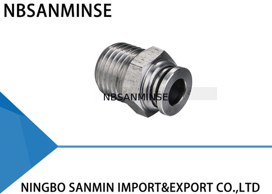 Pnömatik Hava Bağlantı Parçaları Paslanmaz Çelik Gıda Sınıfı Uydurma Erkek Düz İpli