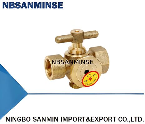 Basınç ölçüsü Bakır Elektrik Solenoid Valf Üç Yolu Plug