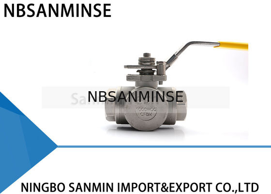 3 Yollu Hidrolik Yüksek Basınç Küresel Vana 1 inç 1000psi WOG CF8M3K-1 Paslanmaz çelik SS316 petrol ve gaz boru hattı