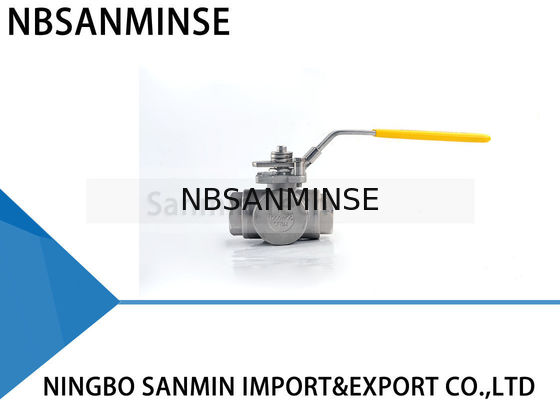 3 Yollu Hidrolik Yüksek Basınç Küresel Vana 1 inç 1000psi WOG CF8M3K-1 Paslanmaz çelik SS316 petrol ve gaz boru hattı