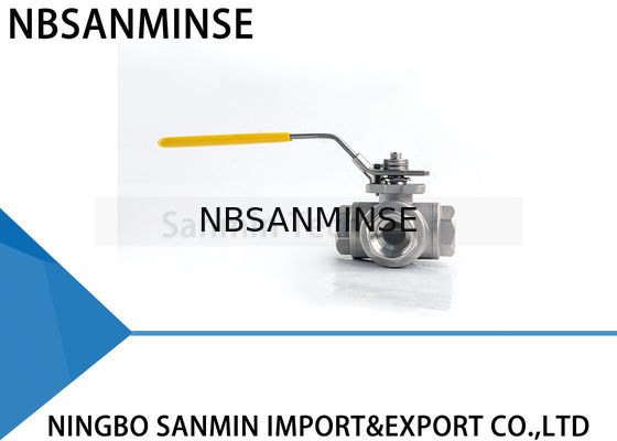 3 Yollu Hidrolik Yüksek Basınç Küresel Vana 1 inç 1000psi WOG CF8M3K-1 Paslanmaz çelik SS316 petrol ve gaz boru hattı