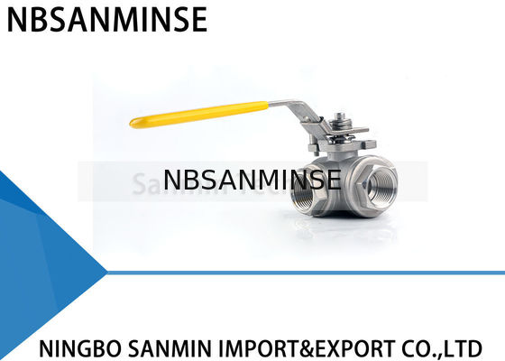 3 Yollu Hidrolik Yüksek Basınç Küresel Vana 1 inç 1000psi WOG CF8M3K-1 Paslanmaz çelik SS316 petrol ve gaz boru hattı