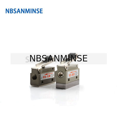 NBSANMINSE V2-M5 V2-1/8 2/2 Yollu Hava Mekanik Kontrol Vanası Pnömatik İki Yollu Makaralı Vana Otomasyon Hattı
