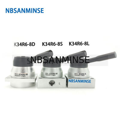 NBSANMINSE K34R6 G1 / 4 "El Anahtarlama Vanası Çizim Vana Mekanik Pnömatik Manuel Vana G 1/4 Konu