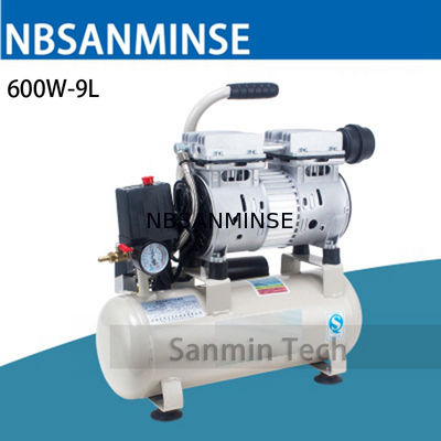 600 W-9L Mini Hava Kompresörü Yağsız Yüksek Basınç Dilsiz Tasarım Ahşap Çalışma Ev Uygulama AC220V Yüksek Kalite Sanmin