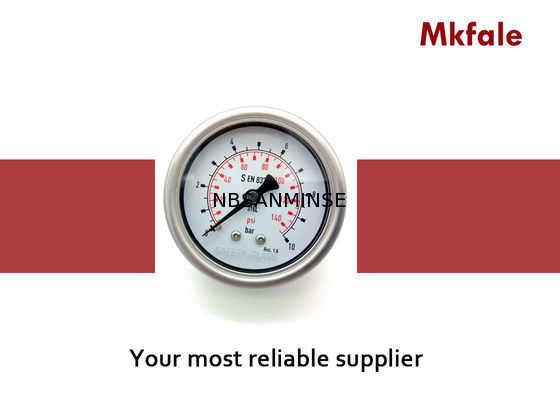 CE Sertifikası ile 63B / L 2.5 inç Sıvı Dolgulu Yakıt Basınç Göstergesi Lazer Kaynak